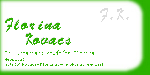florina kovacs business card